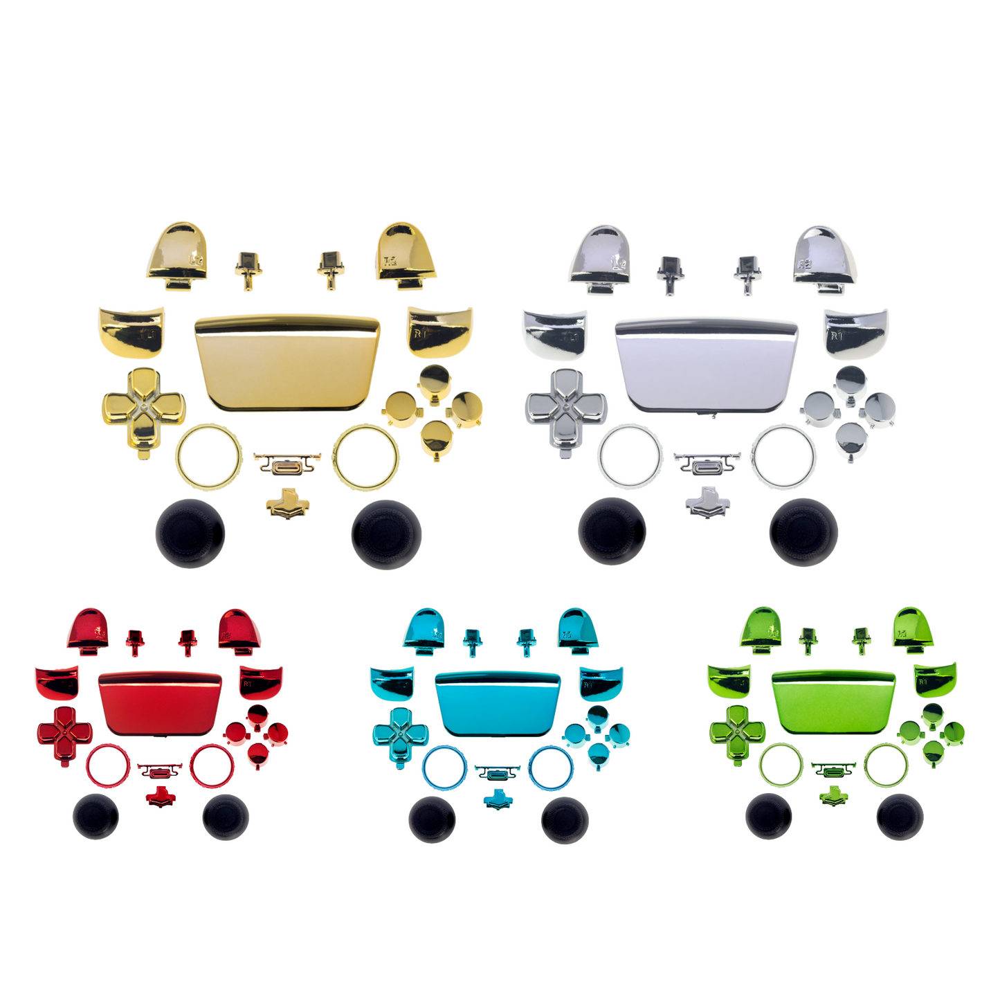 PS5 Controller Button Sets - Chrome Colours - BDM 030